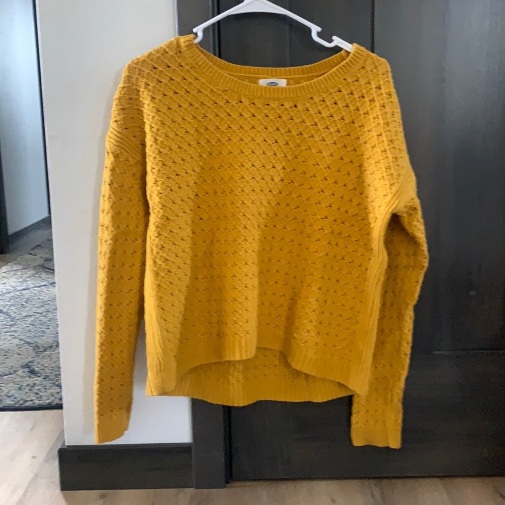 Old Navy Mustard Cable Knit Sweater